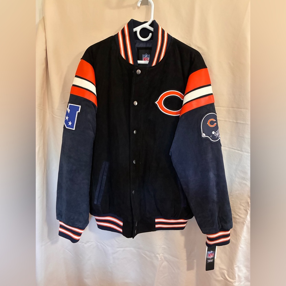 Chicago Bears NFL Leather Jacket Mens Medium New with Tags